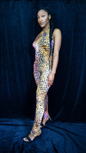 LEOPARD HALTER CATSUIT