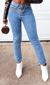 LACE-UP BACK TROUSER JEANS