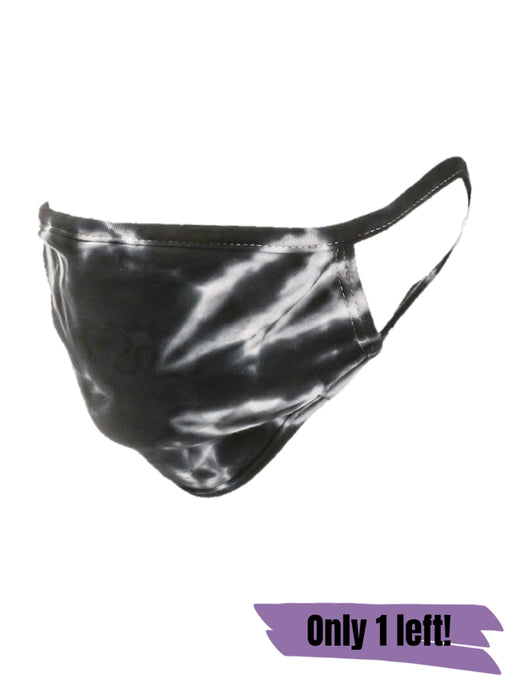 BLACK/WHITE TIE-DYE FACE MASK